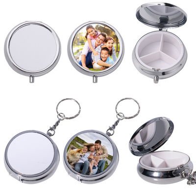 Round Metal Sublimation Pill Box With Aluminum Insert