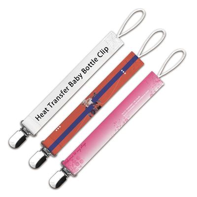 Personalized Printable Logo Polyester Ribbon Blank Baby Pacifier Clips For Sublimation Pacifier Clip