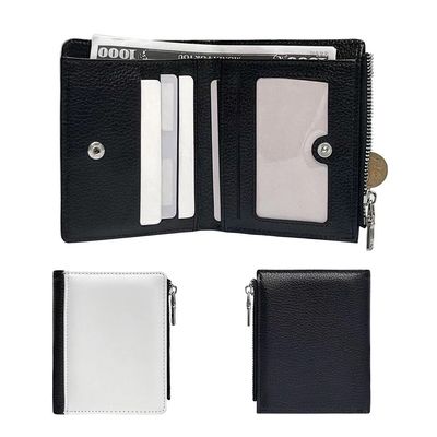 PU Leather Mens Personalized Bifold Wallet Sublimation Coin Bag