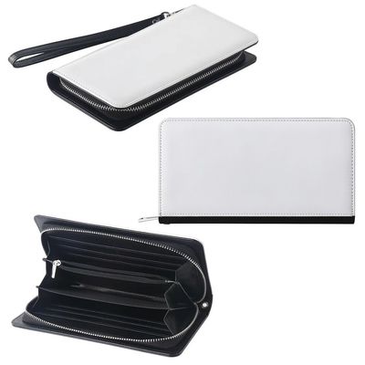Kapasitas besar Kulit Sublimasi Dompet panjang dengan ritsleting dengan slot kartu ganda untuk sublimasi cetak kosong