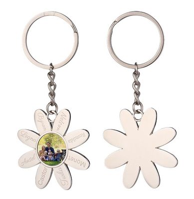 Sunflower Necklaces Custom Engraved 8 Names Family Sublimation Photo Sunflower Necklace