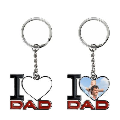 Personalized Unique Father'S Day Gifts I Love DAD PAPA Blank Metal Sublimation Keychain