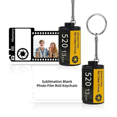 Diy Sublimation Blank Memory Film Keychain Loving Memory Photo Film Roll Double Sided Sublimation Memory Keychains