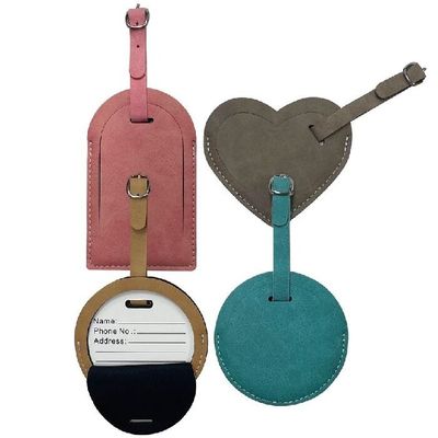 Custom Blank Sublimation Luggage Labels Travel Name Tag Double Sided Printing PU Leather Sublimation Luggage Tags