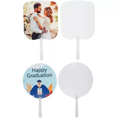 DIY Double-Sided Printed PET Plastic Sublimation Advertising Fan Promotional Gift Custom Hand Fans