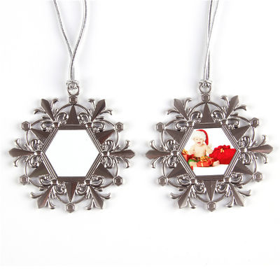 Diy Printable Blank Metal Sublimation Christmas Hanging Snowflake Ornament Sublimation Tree Decorations