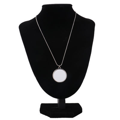 Sublimation Circle Pendant Necklace With Snake Bone Chain Unique Mothers Day Gift Round Sublimation Necklaces