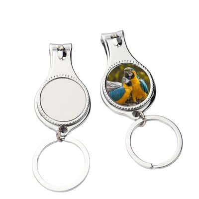 Sublimation Blank Nail Clipper Keychain With Bottle Opener Nail Scissors Keychain