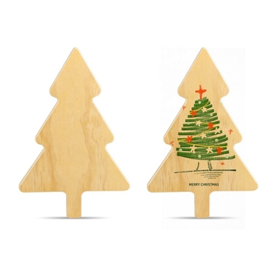 Christmas Tree Shape Blank Pizza Breads Wooden Food Tray Wood Sublimation Cheese Chopping Board
