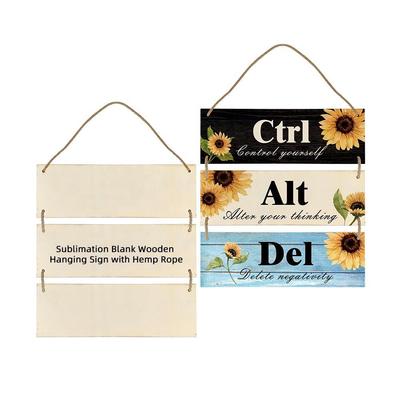 Sublimation Heat Transfer Blank Rectangular Wooden Signage Custom Shape Cut Bamboo Wooden Blank Signage Porch Decoration