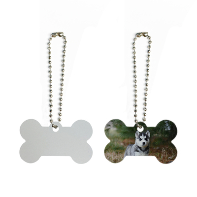 White Aluminum Sublimation Dog Tag Blanks Double Sided Printing Id Name Pet Tags Pendant Ornament