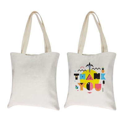 36*39cm Sublimation Tote Bag Blanks Custom Printed Logo Linen Sublimation Shopping Bag