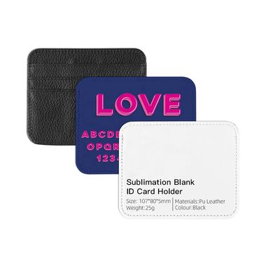 Super Thin Sublimation Business Card Holder Blank Custom Logo ID Credit Cardholder PU Leather Sublimation Card Holder