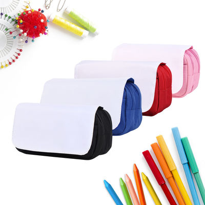 Double Layer Sublimation Pencil Case Blank DIY Custom Polyester Sublimation Makeup Bag For Women