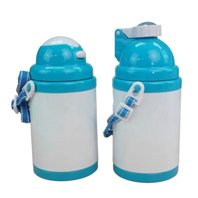 Botol Air Minum Anak-anak Sublimasi Kosong Kustom DIY dengan Tutup Flip dan Sedotan