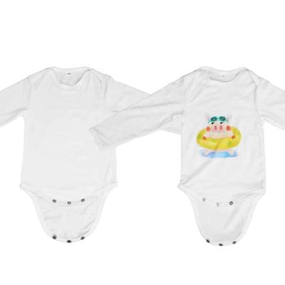 Polyester Cotton Like Sublimation Blanks Long Sleeve Baby Onesie Clothes Custom Sublimation Baby Rompers