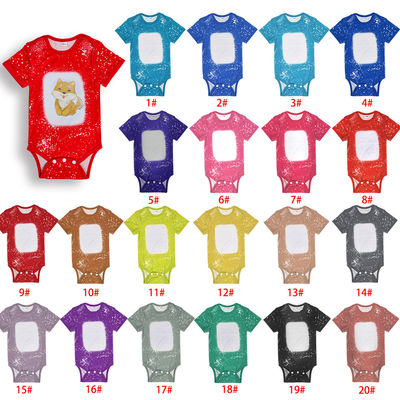 Multicolored Tie Dye Polyester Short Sleeve Baby Onesie Blanks For Sublimation Heat Transfer Printing