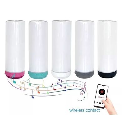 Skinny Straight 20oz Wireless Stainless Steel Smart Music Tumbler For Sublimation With Smart Speaker For Travel