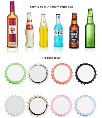 Sublimation Magnetic Bottle Opener With Aluminum Sheet Custom Logo Round Plastic Bottle Opener Fridge Magnet Blanks