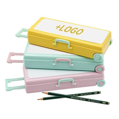 Blank Sublimation Pencil Case Upgraded Trolley Case Shape Double-Layer Desktop Pencil Storage Box