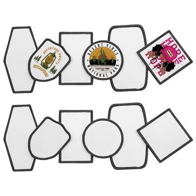 Dye Sublimation Patches Iron On Patch Custom Printing Hat Shirts Ornaments White Self-Adhesive Tape Blank Patches