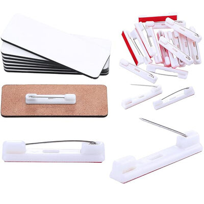 Blank MDF Wooden Sublimation Name Badge Rectangle And Round Shape Personalized Wooden Name Tags