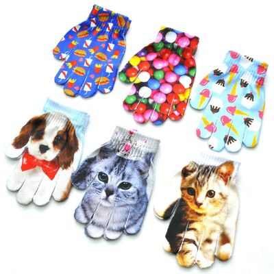 Personalized Blank Sublimation Touchscreen Winter Gloves DIY Printed Adult And Kids Warm Gloves