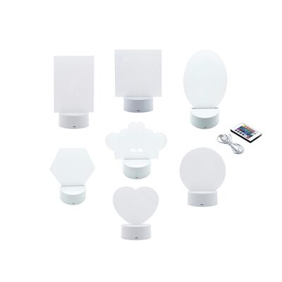 Sublimation Blank LED Acrylic Night Light Photo Frame Ornament For Home Office