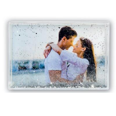 Sublimation Glitter Liquid Photo Frame With Printable Aluminum Sheet Diy Custom Photo Printing Liquid Picture Frame (hình ảnh bằng chất lỏng)