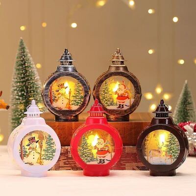 Personalized Photo Lantern Sublimation Blank LED Christmas Lanterns Hanging Ornaments Christmas Decorations