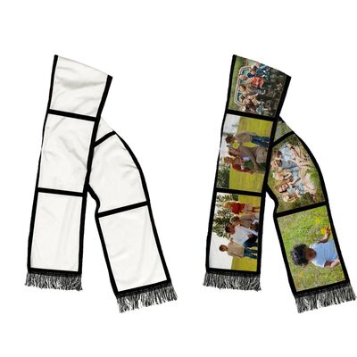 6 Panel Crystal Velvet Sublimation Scarf Blanks Custom Photo Panel Winter Scarf For Adult And Kids
