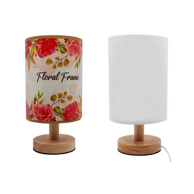 Personalized Wood Base Desktop Sublimation USB Night Lamp Light With Printable PET Film For DIY Printing