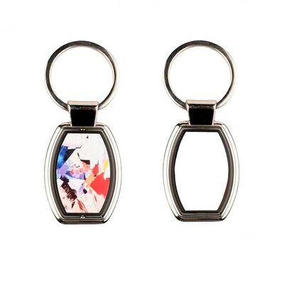 Sublimation Rotary Keychain Business Gift Custom Logo Double Sided Sublimation Keychain Blanks Metal Keyring Blanks