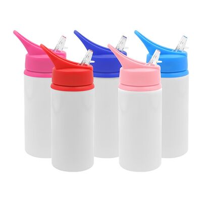 600ml Sublimation White Stainless Steel Water Bottle Tumbler With Portable Slip-Top Lid Vacuum Insulated Kids Water Bottle