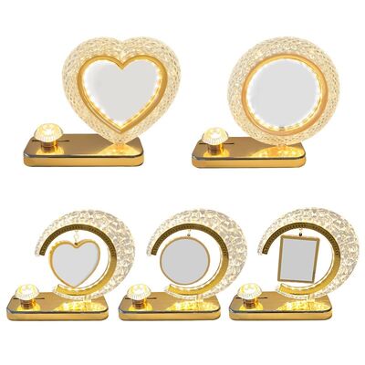 Multiple Styles Sublimation Led Table Night Lamp Blank Heart Circle Sublimation Led Night Light Photo Lamp Blank With Photo Frame