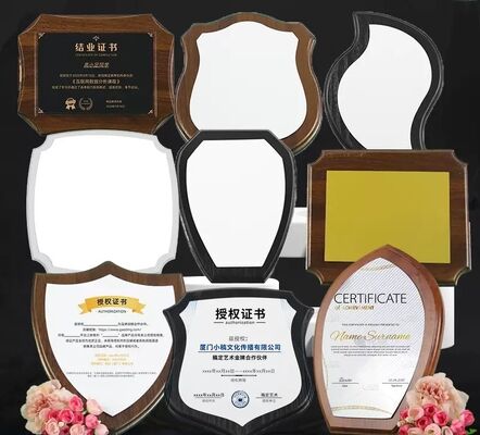 Personalized Logo Sublimation Memorial Souvenir Wooden Honor Medal Blank Trophy Shields And Awards Plaque