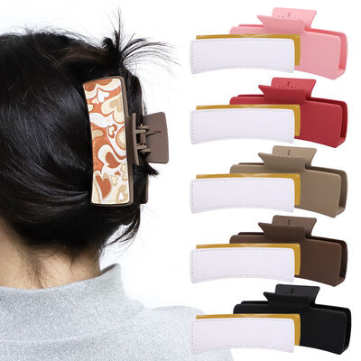 맞춤형 클러 클립 두면 인쇄 플라스틱 색상 빈 하얀 수블리메이션 헤어 클립 인쇄 가능한 가죽 장과 함께