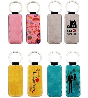 PU 수블리메이션 심장 키 체인 빈 사용자 지정 로고 듀얼 사이드 프린팅 수블리메이션 가죽 키 체인