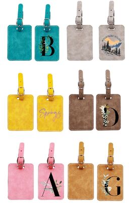 Double Sided Blank Colored Sublimation Leather Luggage Tag Personalized