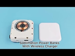 カスタムロゴ ブランク昇華型モバイルバッテリー 10000mAh Liポリマー ポータブルワイヤレス磁気電話充電器