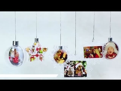 カスタマイズされた写真 クリスマスオーナメント 透明なプラスチック スノーフレーク クリスマス 昇華オーナメント