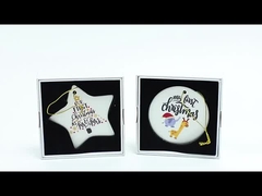 様々な形の昇華セラミッククリスマスオーナメント 白いセラミックオーナメント