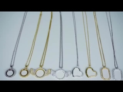 カスタム リバーシブル フォト ペンダント ブランク ダブルサイド サブライメーション ネックレス フォト ジュエリー