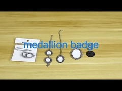 サブライメーション 銀色 丸いピン ブローチ ペンダント 記念写真