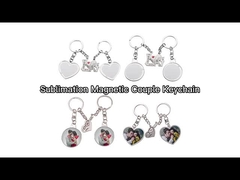 カスタムカップルキーチェイン I LOVE YOU ハート サブライメーション マグネットキーチェイン ロマンチック バレンタインデープレゼント