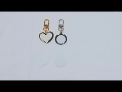 プロモーションギフト ハートキーチェーン ゴールド 昇華メタルチャーム ハートキーチェーン