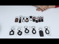 昇華型プロモーションギフトメタルキーホルダー、レザーストラップ付き昇華型レザーキーホルダーブランク