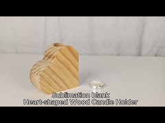 家の装飾ギフト カスタムハート型ブランク木製昇華キャンドルホルダー