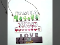 モダン片面昇華木製ブランク LOVE HOME FAMILY 木製キーフック 壁とドア用