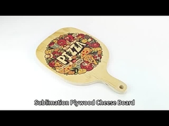 木製昇華ピザボード カスタムロゴ 不規則な楕円形合板チーズボード キッチン用